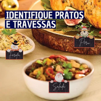 Kit 06 identificador de Prato Natalino Prendedores de Madeira Para Mesa Posta
