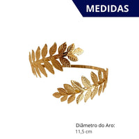 Kit 02 Prendedores de cortina de Metal Folhas Jardim Elegante Com Detalhes em Relevo