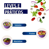 Kit 10 Potes Redondo de Plástico Com Tampa 1 Litro Colorido