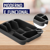 Organizador deTalheres para Gavetas de Cozinha Plastico Preto