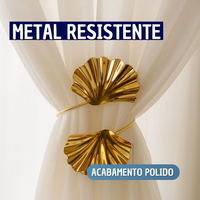 Kit 02 Prendedores de cortina Folha de Ginkgo