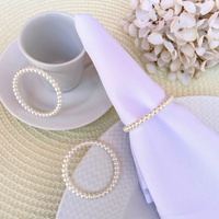 Kit com 06 ou 12 Argola de Guardanapo Perolas Para Casamento Mesa Posta