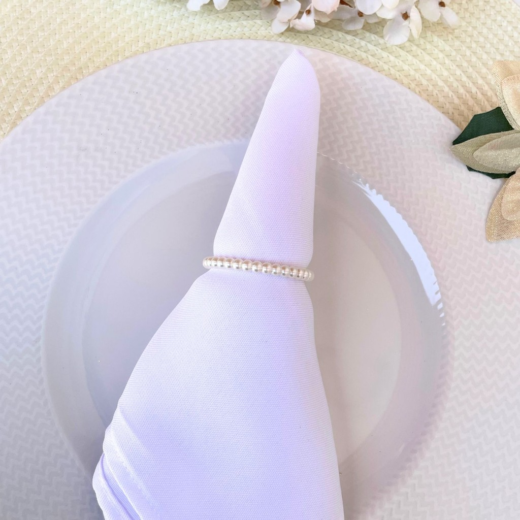 Kit com 06 ou 12 Argola de Guardanapo Perolas Para Casamento Mesa Posta