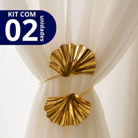 Kit 02 Prendedores de cortina Folha de Ginkgo