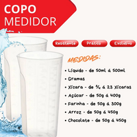 Kit 1 Copo Medidor de Plástico Com relevo 500ml