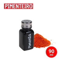 Jogo Saleiro e Pimenteiro em Vidro Com Tampa de Aço com Escrita