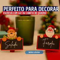 Kit 06 identificador de Prato Natalino Prendedores de Madeira Para Mesa Posta