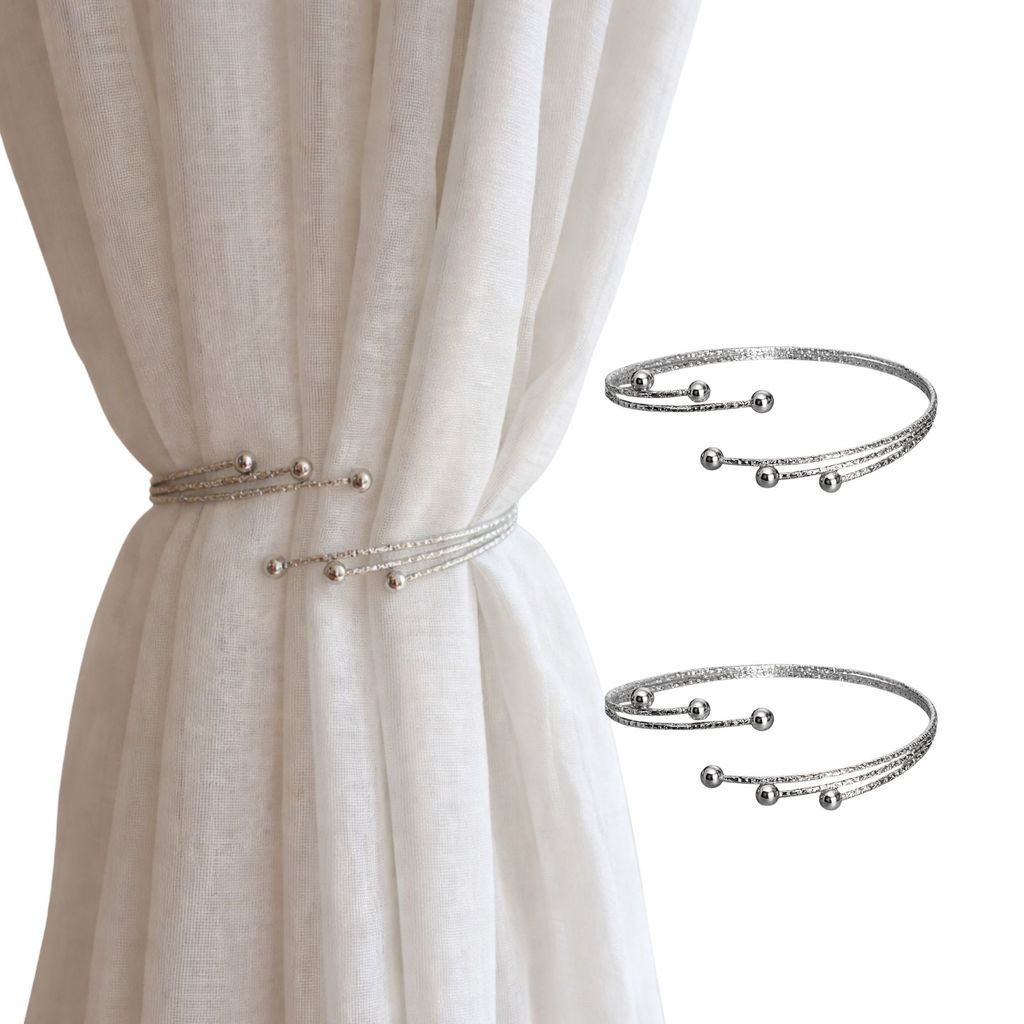 Kit 02 Prendedores de Cortina de Aço Sofisticado e Discreto