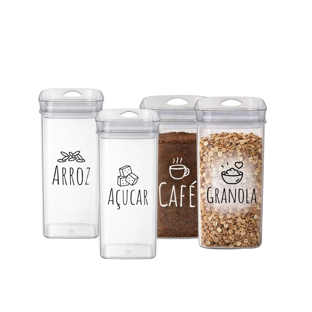 Pote Hermético Organizador Transparente para Cozinha