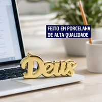 Enfeite Decorativo em Porcelana Palavra Deus