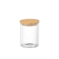 Potes Herméticos para Temperos de Vidro com Tampa de Bambu Personalizado 8x8