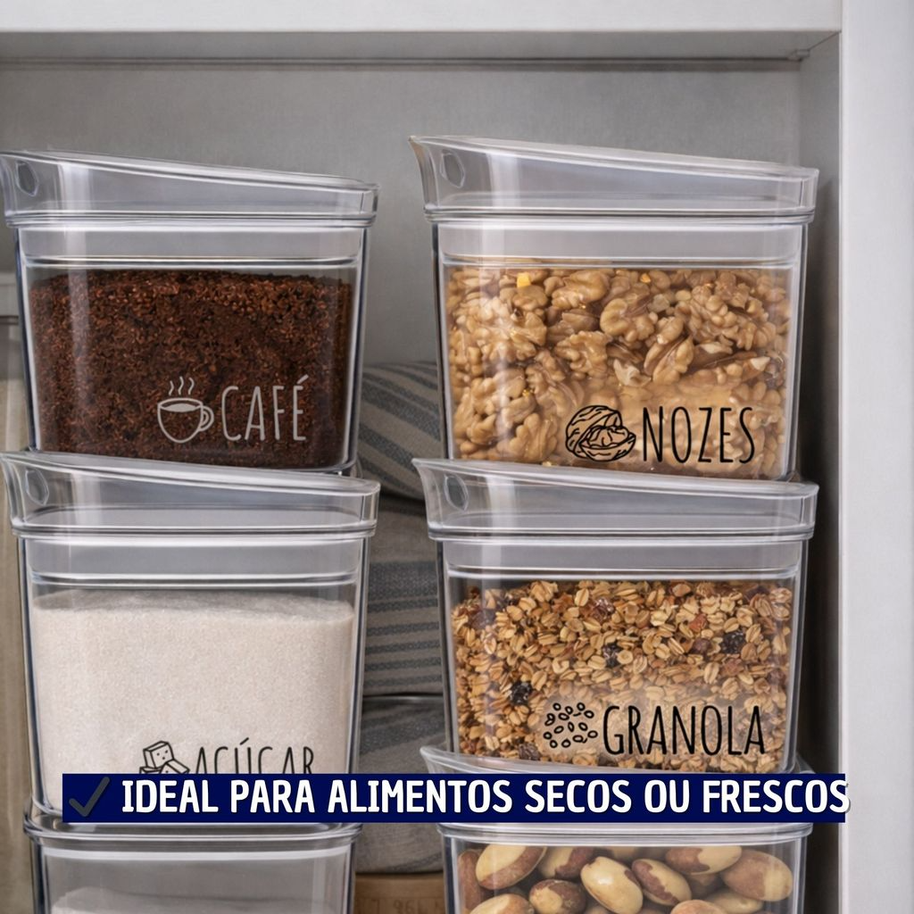 Pote Multiuso Hermetico Organizadores Porta Mantimentos 600 ml