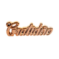 Enfeite Decorativo em Porcelana Palavra Gratidão