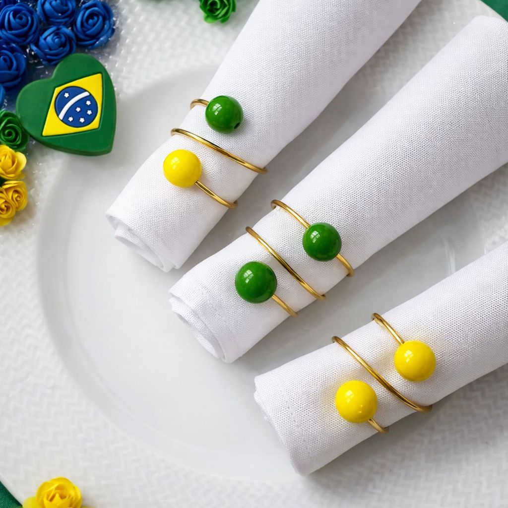 Kit 06 Anel de Guardanapo Para Copa do Mundo Brasil