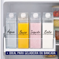Garrafa Organizadora Transparente para Chá, Achocolatado, Suco ou Água 500ml