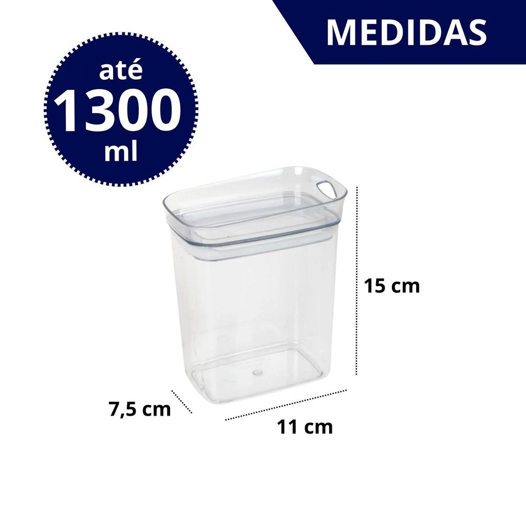 Pote Hermético Organizador Transparente para Cozinha