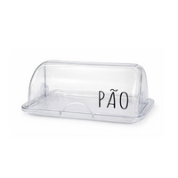 Porta Pão Transparente Com Tampa Retrátil Personalizado