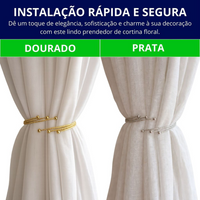 Kit 02 Prendedores de Cortina de Aço Sofisticado e Discreto