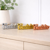 Enfeite Decorativo em Porcelana Palavra Gratidão