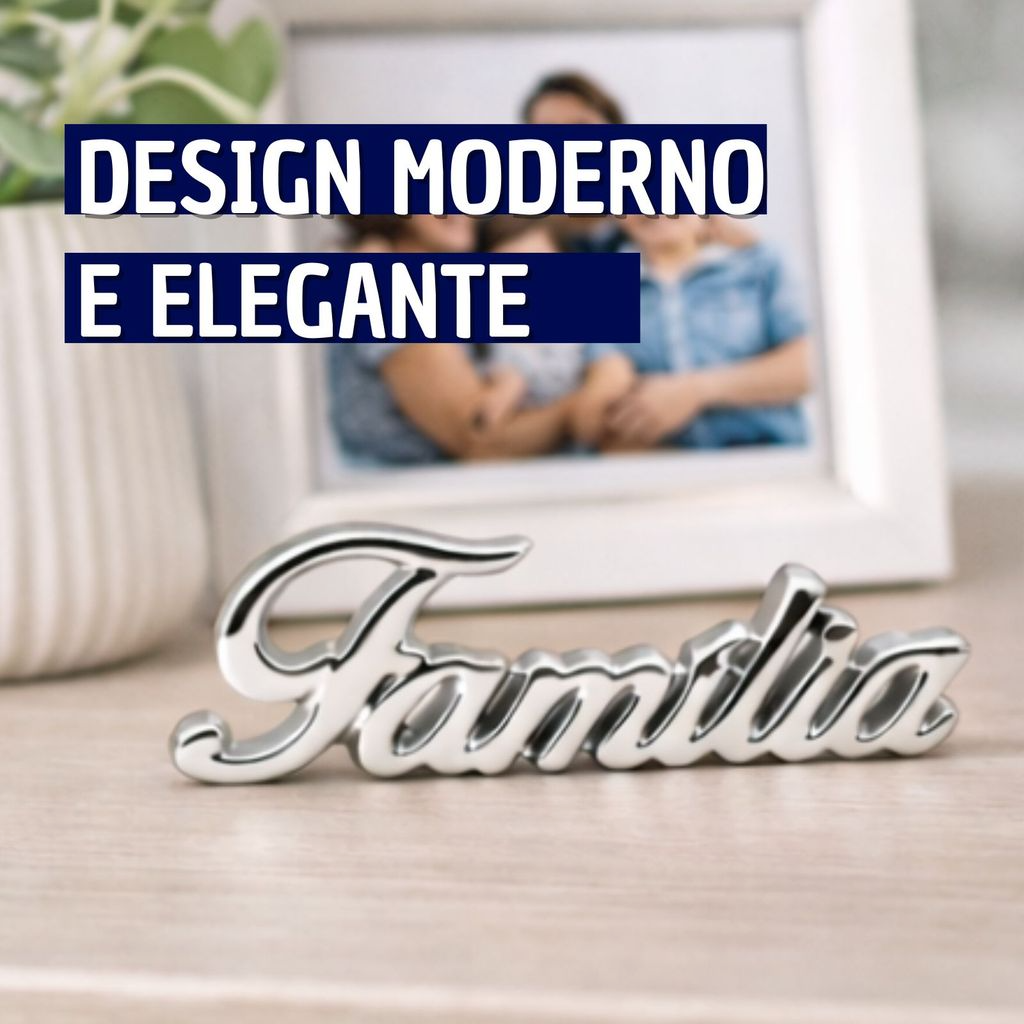 Enfeite Decorativo em Porcelana Palavra Família