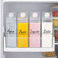 Garrafa Organizadora Transparente para Chá, Achocolatado, Suco ou Água 500ml