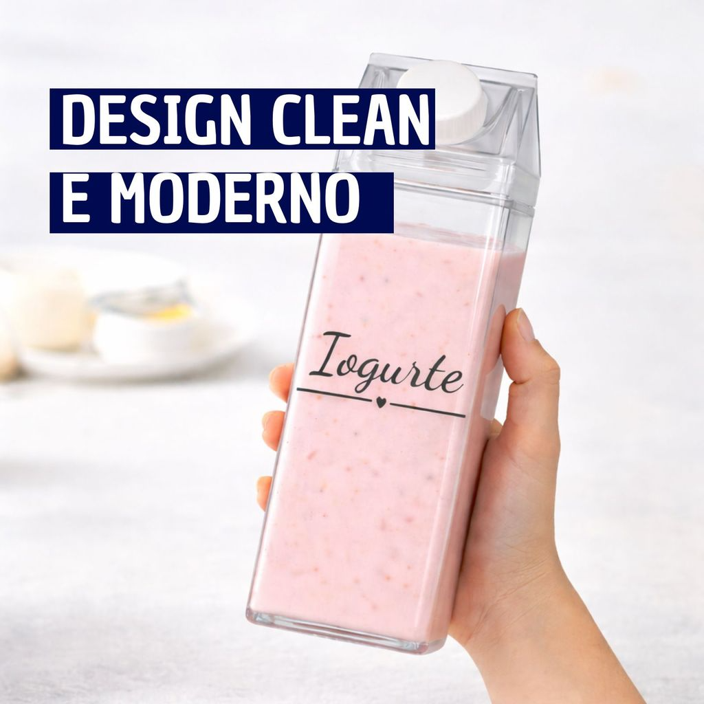 Garrafa Organizadora Transparente para Chá, Achocolatado, Suco ou Água 500ml