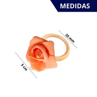 Kit com 4 Anel de Guardanapo + 4 Guardanapo  Oxford Rosa Salmão