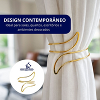 Kit 02 Prendedores de Cortina Acabamento Refinado Premium
