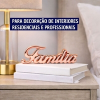 Enfeite Decorativo em Porcelana Palavra Família