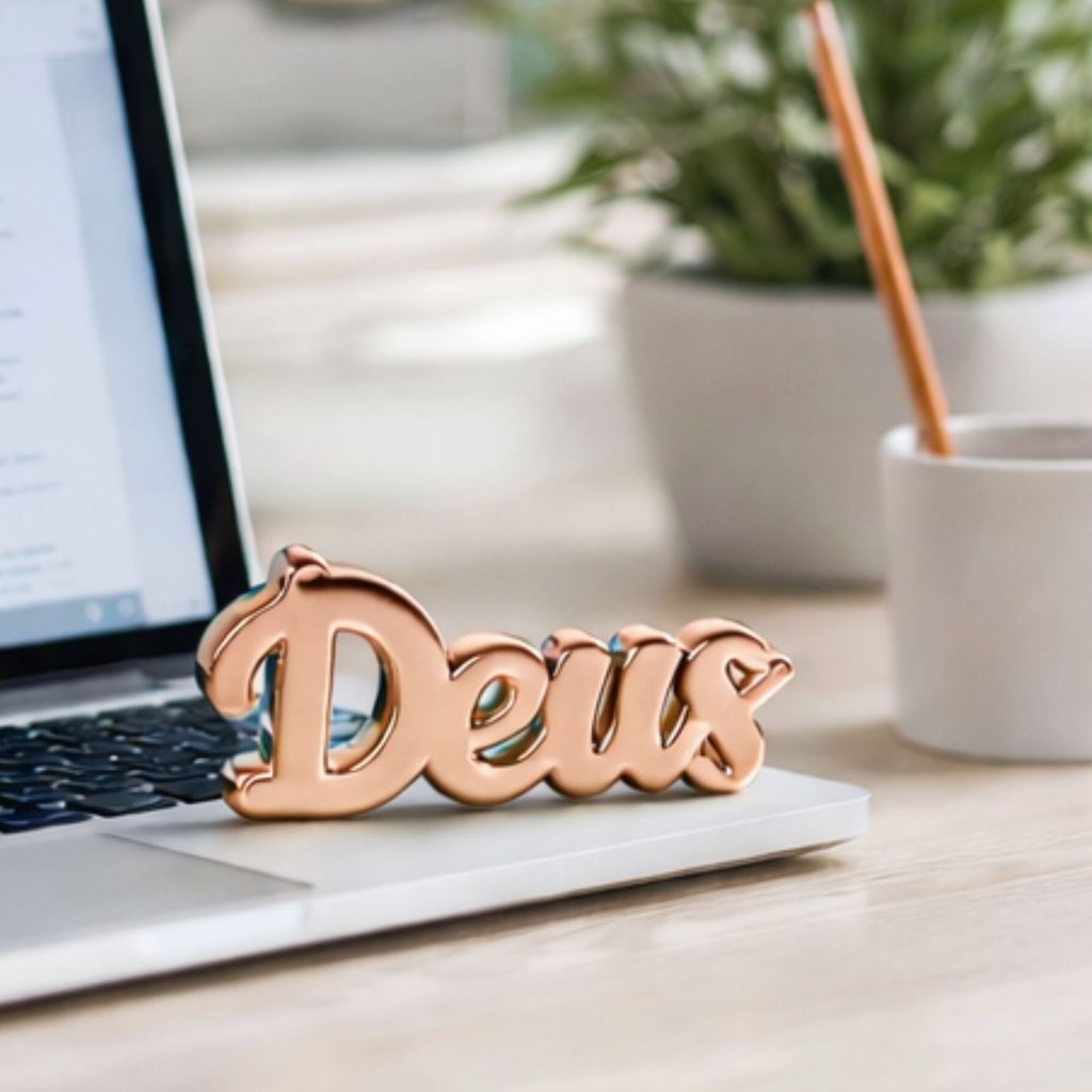 Enfeite Decorativo em Porcelana Palavra Deus