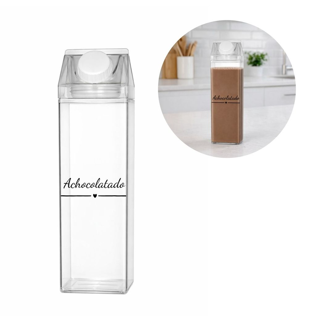 Garrafa Organizadora Transparente para Chá, Achocolatado, Suco ou Água 500ml