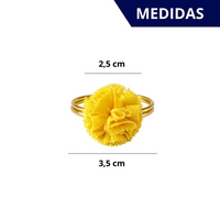 Kit 06 Anel de Guardanapo Para Copa do Mundo Brasil Flor de Pano