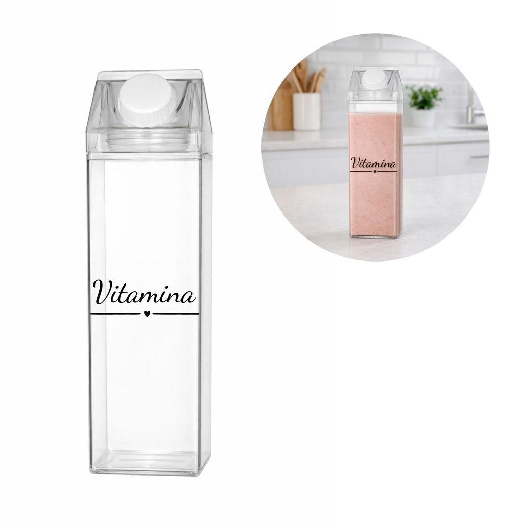 Garrafa Organizadora Transparente para Chá, Achocolatado, Suco ou Água 500ml