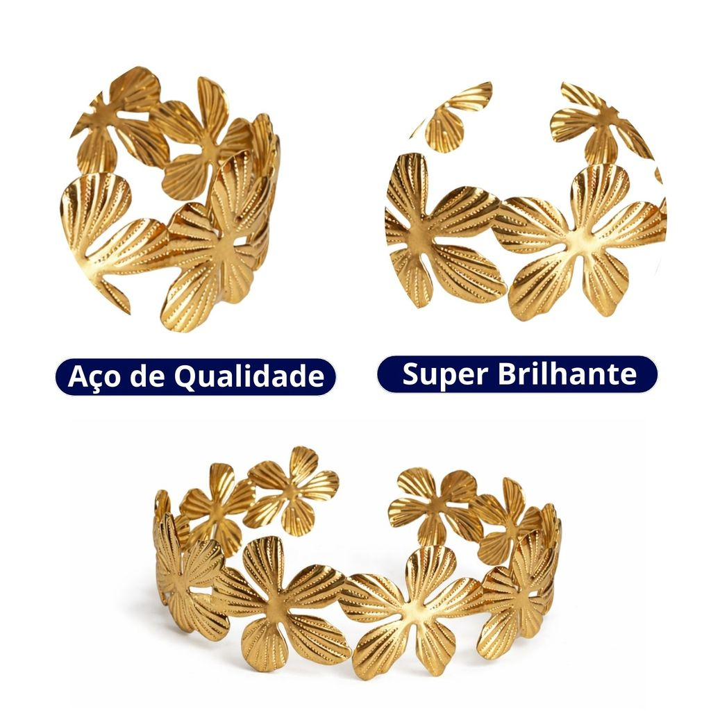 Kit 02 Prendedores de Cortina de Aço Floral