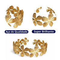 Kit 02 Prendedores de Cortina de Aço Floral