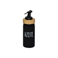 Azeiteiro Com Bico Dosador Minimalista de Vidro com Detalhe em Madeira