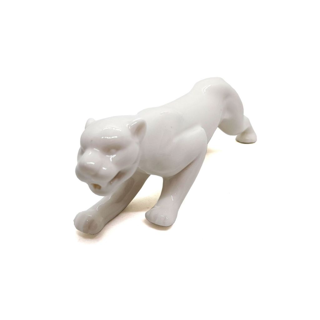 Enfeite Decorativo em Porcelana Leopardo Metalizado 27 cm