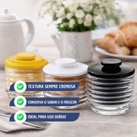 Manteigueira Francesa de Vidro Colmeia com Tampa Colorida