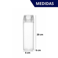 Garrafa Organizadora Transparente para Chá, Achocolatado, Suco ou Água 500ml