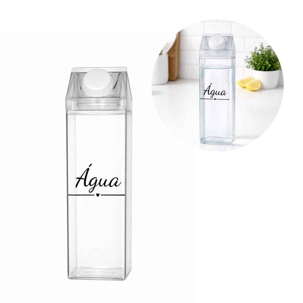 Garrafa Organizadora Transparente para Chá, Achocolatado, Suco ou Água 500ml