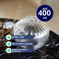 Açucareiro Imperial em Vidro Trabalhado com Tampa e Colher