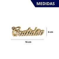 Enfeite Decorativo em Porcelana Palavra Gratidão