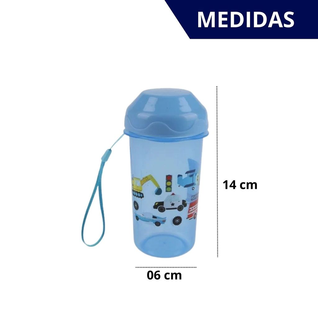Kit Lanche Infantil Com Garrafa, Marmita e Colher