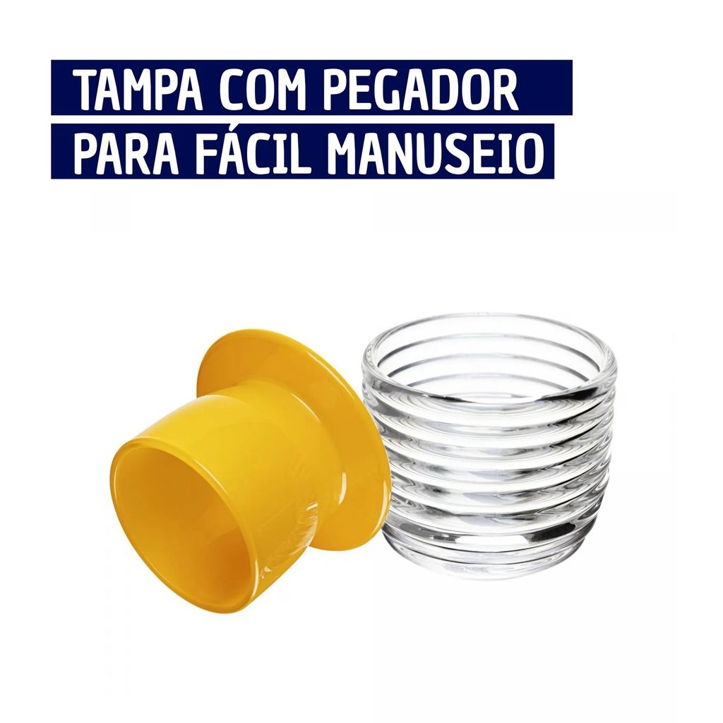 Manteigueira Francesa de Vidro Colmeia com Tampa Colorida