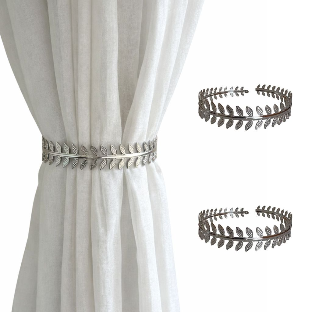 Kit 02 Prendedores de cortina decorativo Folhagem Grega