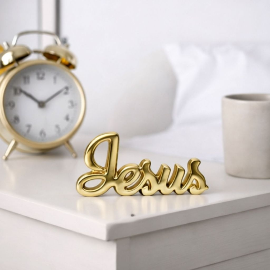 Enfeite Decorativo em Porcelana Palavra Jesus