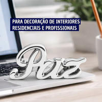 Enfeite Decorativo em Porcelana Palavra Paz