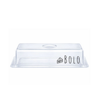 Porta Pão e Porta Bolo em Acrilico Transparente  Retangular Personalizado