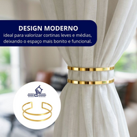 Kit 02 Prendedores de cortina decorativo Refinado Duplo