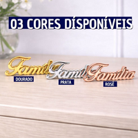 Enfeite Decorativo em Porcelana Palavra Família